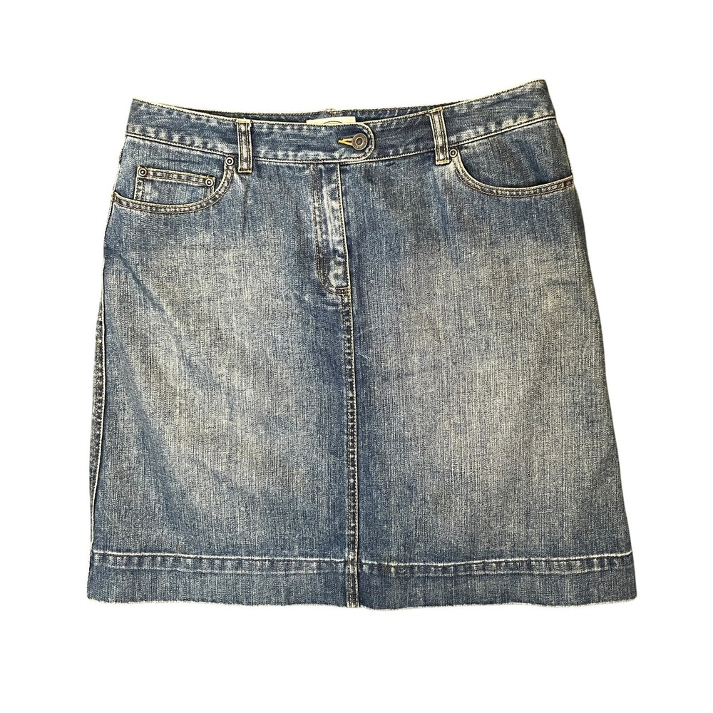 Talbots Denim Skirt Women 12 Vtg 90s 100%Cotton Mini Casual Classic Preppy Indie